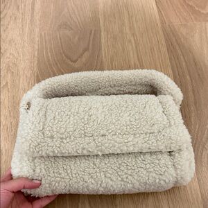 Cream Sherpa Faux Shearling Handbag